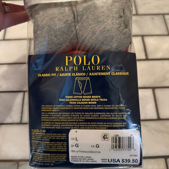 NWT Polo by Ralph Lauren Men's Cotton Boxer Briefs - Black, Gray, Red - Picture 3 of 4